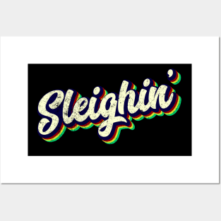 Sleighin Retro Christmas 2021 Sleighin' Vintage Costume Posters and Art